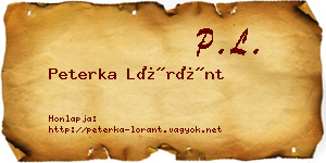 Peterka Lóránt névjegykártya